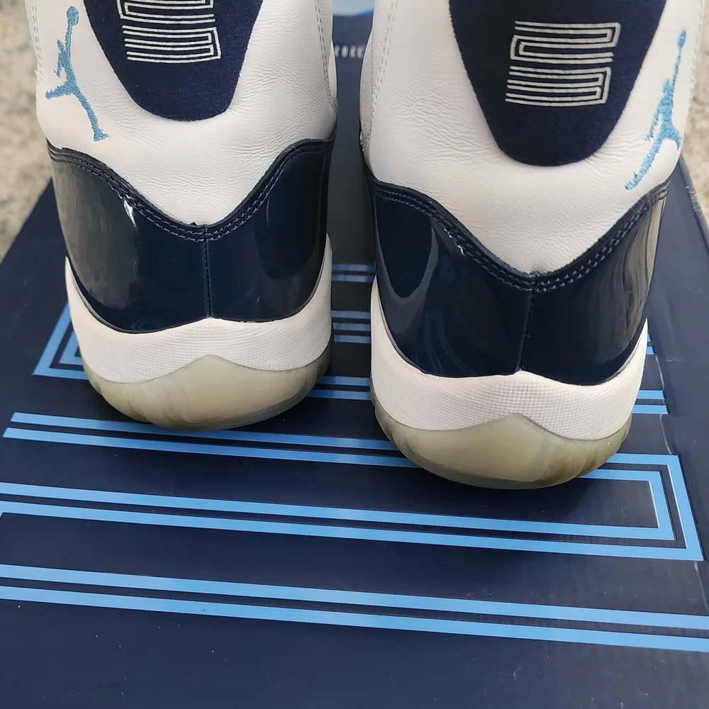 Jordan Navy and White High-Top Sneakers - Picture 5 of 12